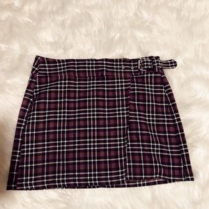 Purple plaid mini skirt